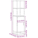 skab sonoma-eg 35,5x35x139 cm konstrueret træ og metal