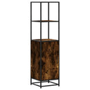 skab sonoma-eg 35,5x35x139 cm konstrueret træ og metal