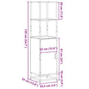 skab sonoma-eg 35,5x35x139 cm konstrueret træ og metal