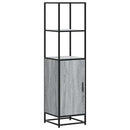 skab 35,5x35x139 cm konstrueret træ grå sonoma-eg og metal
