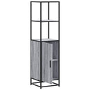 skab 35,5x35x139 cm konstrueret træ grå sonoma-eg og metal