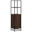 skab brun egetræ 35,5x35x139 cm konstrueret træ og metal