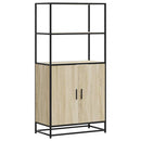 skab sonoma-eg 68x35x139 cm konstrueret træ og metal