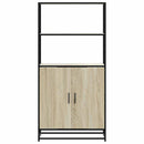 skab sonoma-eg 68x35x139 cm konstrueret træ og metal