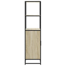 skab sonoma-eg 68x35x139 cm konstrueret træ og metal