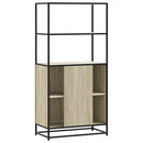 skab sonoma-eg 68x35x139 cm konstrueret træ og metal