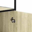 skab sonoma-eg 68x35x139 cm konstrueret træ og metal