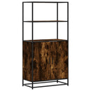 skab sonoma-eg 68x35x139 cm konstrueret træ og metal