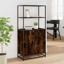 skab sonoma-eg 68x35x139 cm konstrueret træ og metal