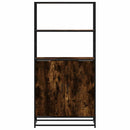 skab sonoma-eg 68x35x139 cm konstrueret træ og metal