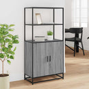 skab 68x35x139 cm konstrueret træ grå sonoma-eg og metal