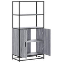 skab 68x35x139 cm konstrueret træ grå sonoma-eg og metal