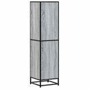 skab 35,5x35x139 cm konstrueret træ grå sonoma-eg og metal
