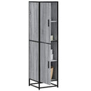 skab 35,5x35x139 cm konstrueret træ grå sonoma-eg og metal