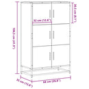 skab 68x35x106,5 cm konstrueret træ og metal sonoma-eg