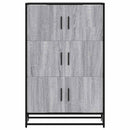 skab 68x35x106,5 cm konstrueret træ og metal grå sonoma-eg