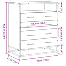 skuffeskab 70x41x83,5 cm konstrueret træ sort