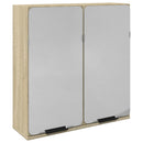 skab med spejl 64,5x20x66,5 cm konstrueret træ sonoma-eg