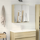 skab med spejl 64,5x20x66,5 cm konstrueret træ sonoma-eg