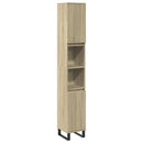 badeværelsesskab 30x30x190 cm konstrueret træ sonoma-eg