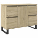 badeværelsesskab 80x33x60 cm konstrueret træ sonoma-eg