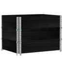 pallerammer 3 stk. 80x60 cm massivt fyrretræ sort