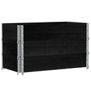 pallerammer 3 stk. 100x50 cm massivt fyrretræ sort