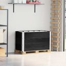 pallerammer 3 stk. 100x50 cm massivt fyrretræ sort