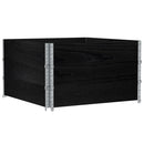 pallerammer 3 stk. 100x100 cm massivt fyrretræ sort