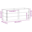 pallerammer 3 stk. 150x50 cm massivt fyrretræ sort