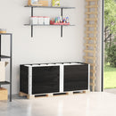 pallerammer 3 stk. 150x50 cm massivt fyrretræ sort
