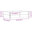 plantekasse 150x100 cm massivt fyrretræ grå