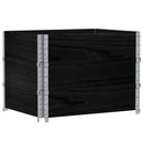 plantekasse 80x60 cm massivt fyrretræ sort