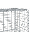 gabionkurv med cover 200x50x50 cm galvaniseret jern