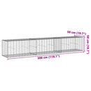 gabionkurv med cover 300x50x50 cm galvaniseret jern