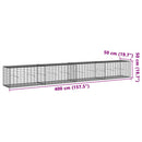 gabionkurv m. cover 400x50x50 cm galvaniseret jern