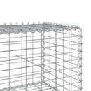 gabionkurv med cover 500x50x50 cm galvaniseret jern