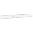 gabionkurv med cover 600x50x50 cm galvaniseret jern