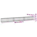 gabionkurv med cover 600x50x50 cm galvaniseret jern