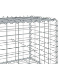 gabionkurv med cover 700x50x50 cm galvaniseret jern