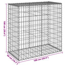 gabionkurv med cover 100x50x100 cm galvaniseret jern