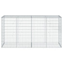 gabionkurv med cover 200x50x100 cm galvaniseret jern