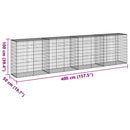 gabionkurv med cover 400x50x100 cm galvaniseret jern