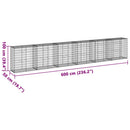 gabionkurv med cover 600x50x100 cm galvaniseret jern