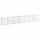 gabionkurv med cover 700x50x100 cm galvaniseret jern