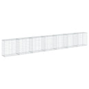 gabionkurv med cover 700x50x100 cm galvaniseret jern
