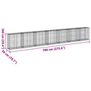 gabionkurv med cover 700x50x100 cm galvaniseret jern