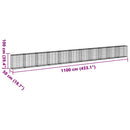 gabionkurv med cover 1100x50x100 cm galvaniseret jern