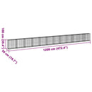 gabionkurv med cover 1200x50x100 cm galvaniseret jern