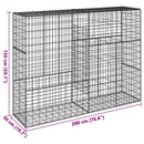 gabionkurv med cover 200x50x150 cm galvaniseret jern